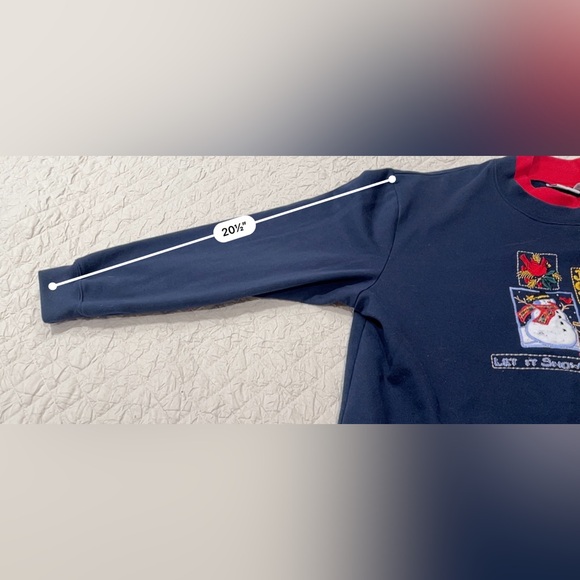 Vintage Bobbie Brooks Christmas Pullover Sweater Let it Snow Joy Size Xlarge - Picture 8 of 8